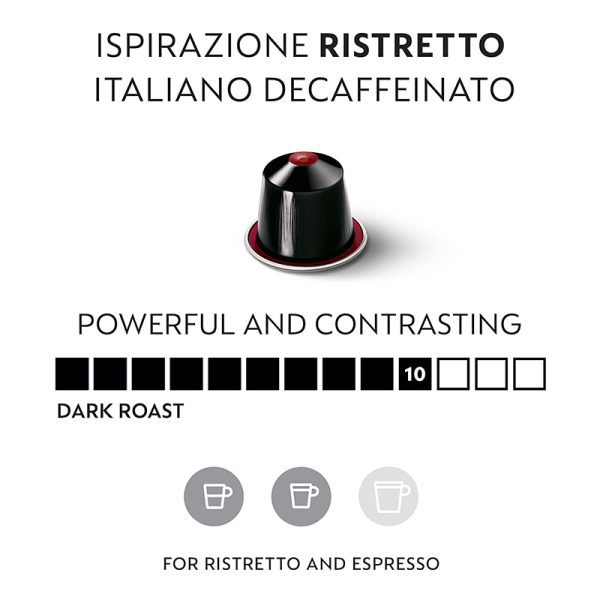 کپسول قهوه نسپرسو مدل Ispirazione Ristretto Italiano Decaffeinato