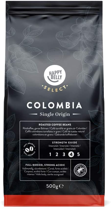 دانه قهوه هپی بلی مدل Colombia مقدار 500 گرمی